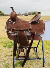 Barrel, Deep Seat, Stitched, Adults & Kids-Youth Western Horse Barrel Saddle