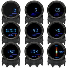 2 52mm Digital Turbo Boost Water Temp Oil Temp Oil Press Tachometer Volt Gauge