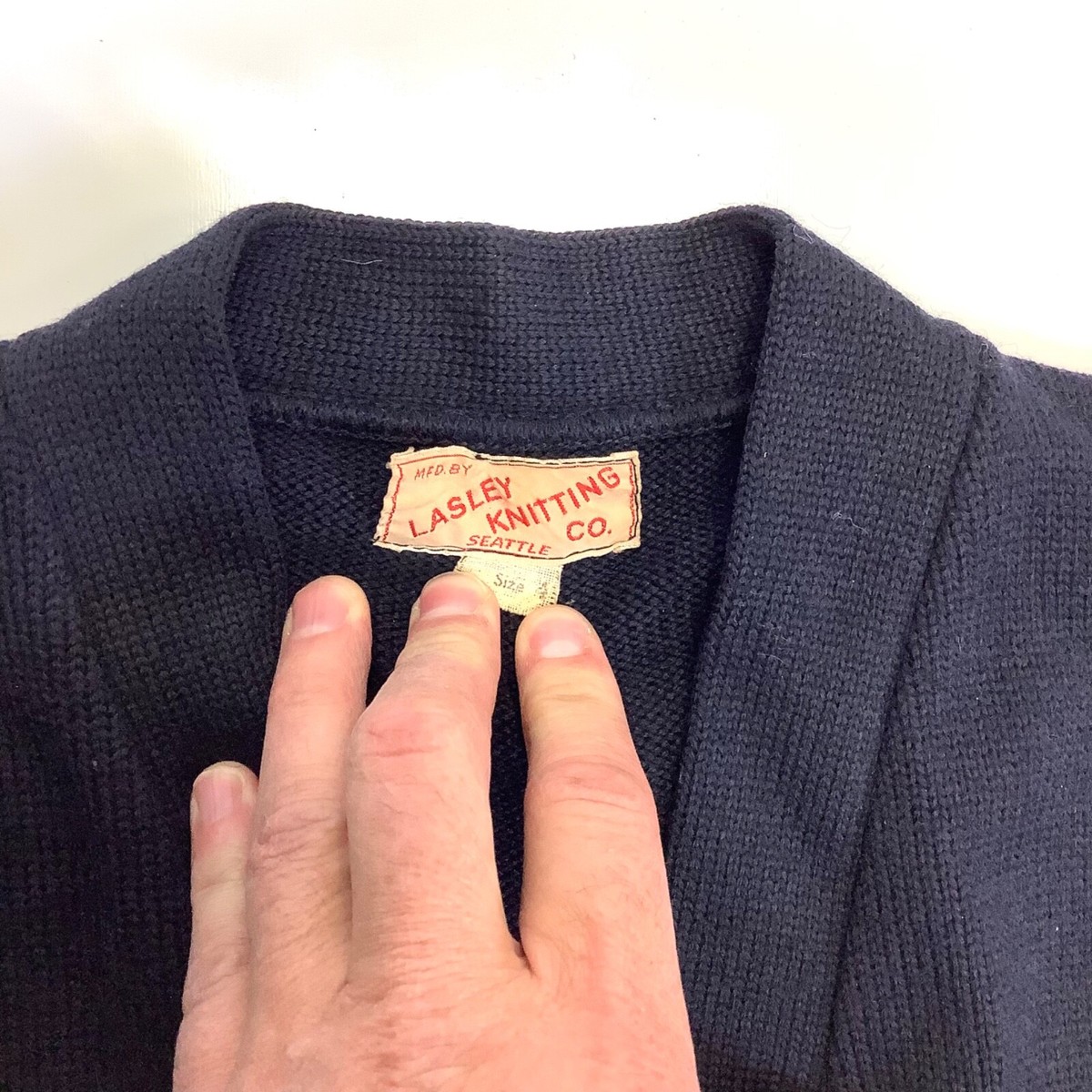 Vtg Black 1960s Lasley Knitting Co. Cardigan Letterman Wool Vtg Black 1960s Lasley Knitting Co. Cardigan Letterman Wool