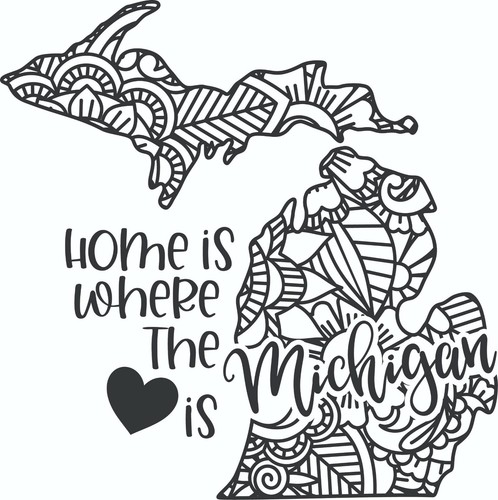 Camiseta de algodón State of Michigan Home Is Where The Heart Is - Imagen 2 de 2
