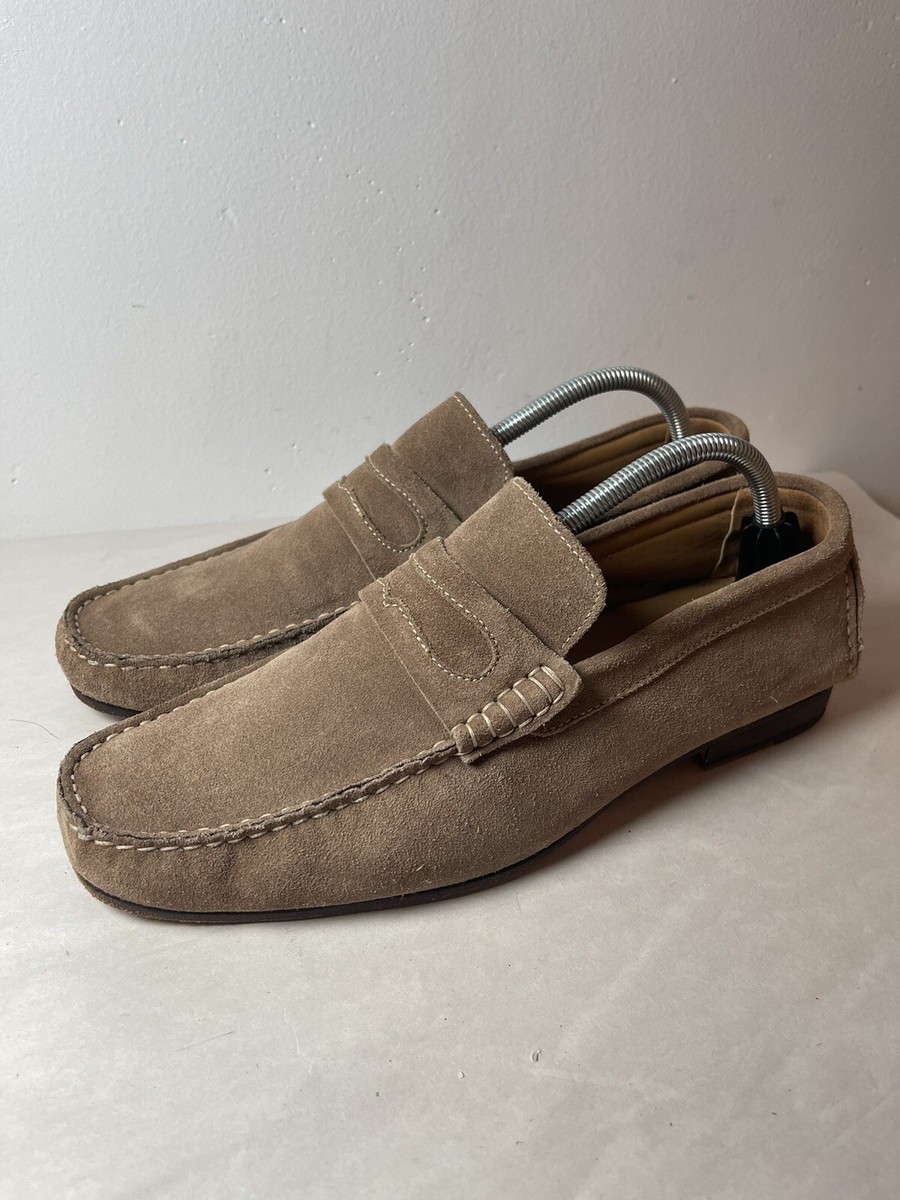 Gold Brothers Handmade Suede Brown/Tan Loafers Sz 9 42 James 