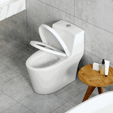 HOROW One Piece Toilet 12" Rough-In Toilet Bowl 1.28 GPF Dual Flush for Bathroom