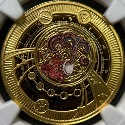 CAMEROON. 2018, 500 Francs, Silver - NGC PF70 - Top Pop 🥇 Zodiac, Aquarius