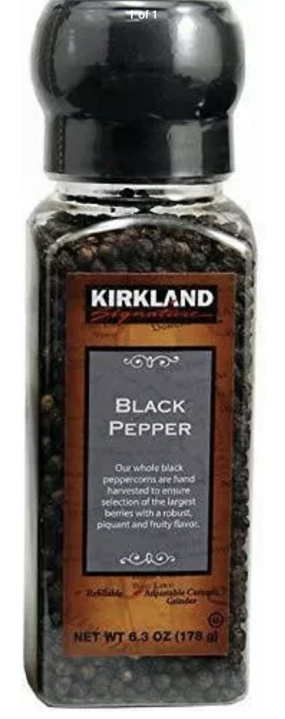 Kirkland Black Pepper with Adjustable Grinder, 6.3 oz. FREE SHIPPING