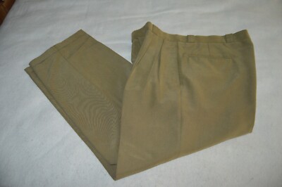Cordovan & Grey Pants Men's 34x29 Pleated Polyester Blend Beige