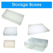 10 x A6 A5 Peel Off, 12"x12", BC & DL Clear Plastic Storage Boxes Container
