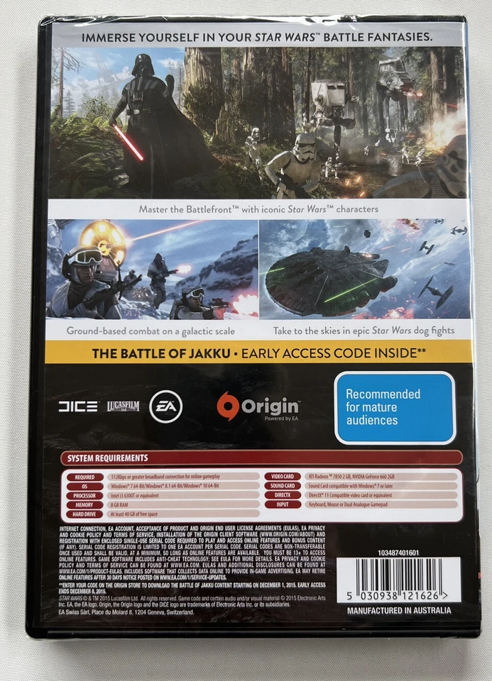 Star Wars Battlefront (PC DVD-Rom Game, 2015) Brand New And Sealed Australia - Image 2 of 4