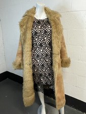 Luxury Ladies Oversized Faux Suede Coat With Faux Fur Uk Size 14 Cherokee