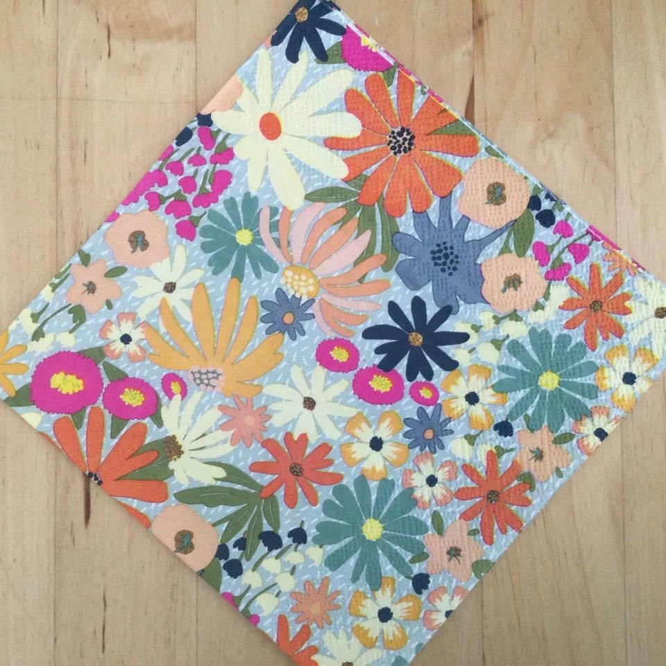 PAPER NAPKINS / SERVIETTES PK20 DAISY FLOWERS MIX MULTI COLOURS 3 PLY - image 2 of 2