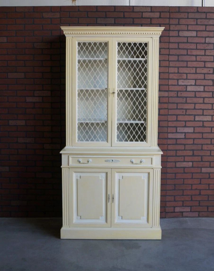 French Style China Cabinet Painted Hutch French Regency