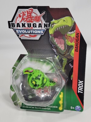 Bakugan Evolutions - TROX Green Dinosaur - Pop-Open Baku-Action Figure NEW