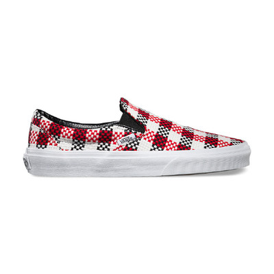 plaid vans slip ons