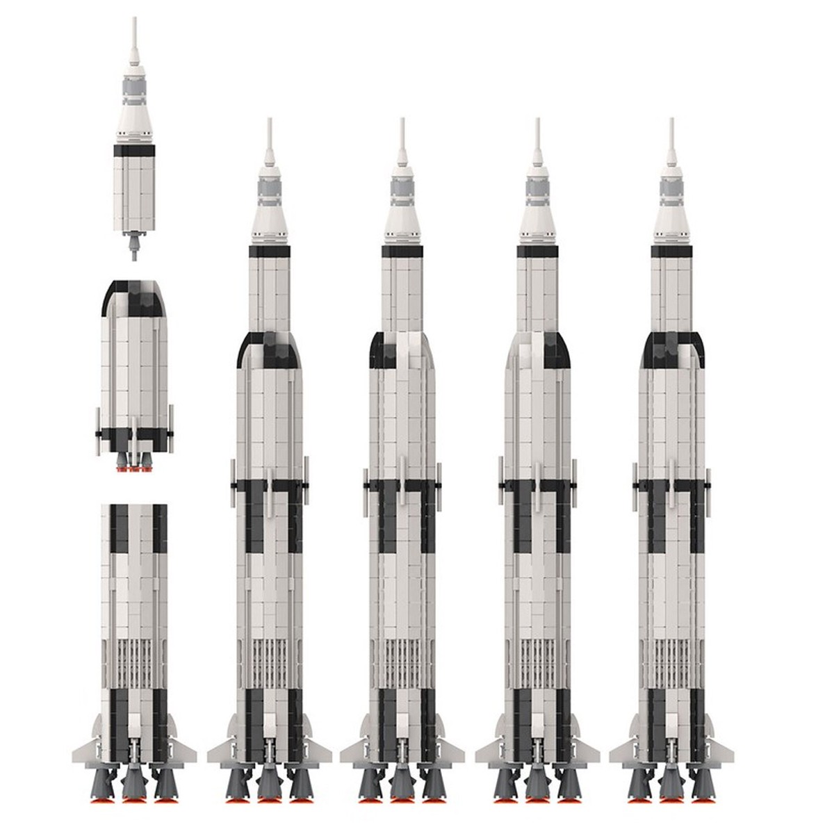 C7318 Saturn V Space Rocket 1:220 Scale & Building Toys 555 Parts