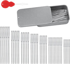 80/40 PCS Large-Eye Blunt Needles, 8 Sizes Stainless Steel Yarn Knitting Needles