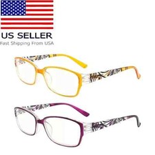 Reading Glasses Blue Light Blocking Spring Hinges 2 Piece Set Strength 2.00 new