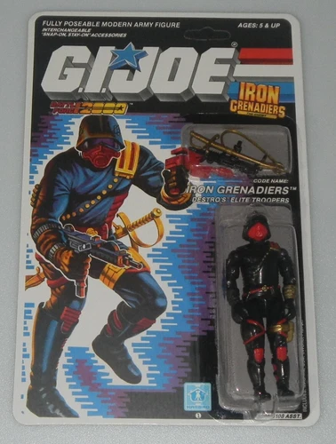 *RECARDED 1988 Vintage G.I. GI Joe 3.75 ARAH Cobra Iron Grenadiers 100% Complete