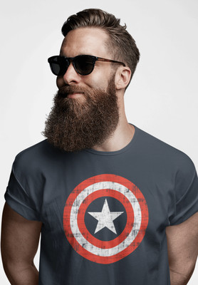 Marvel Captain America T-Shirt Navy Unisex The Shield