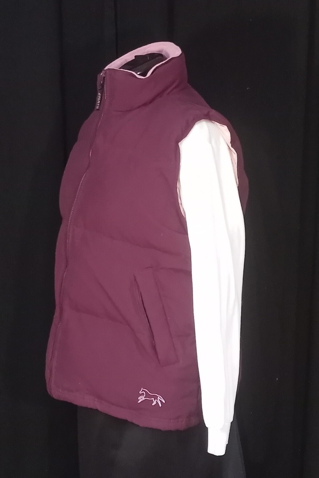 Horseware Ireland Womens Burgundy Down Blend Zip Front Puffer Vest Size Large eBay