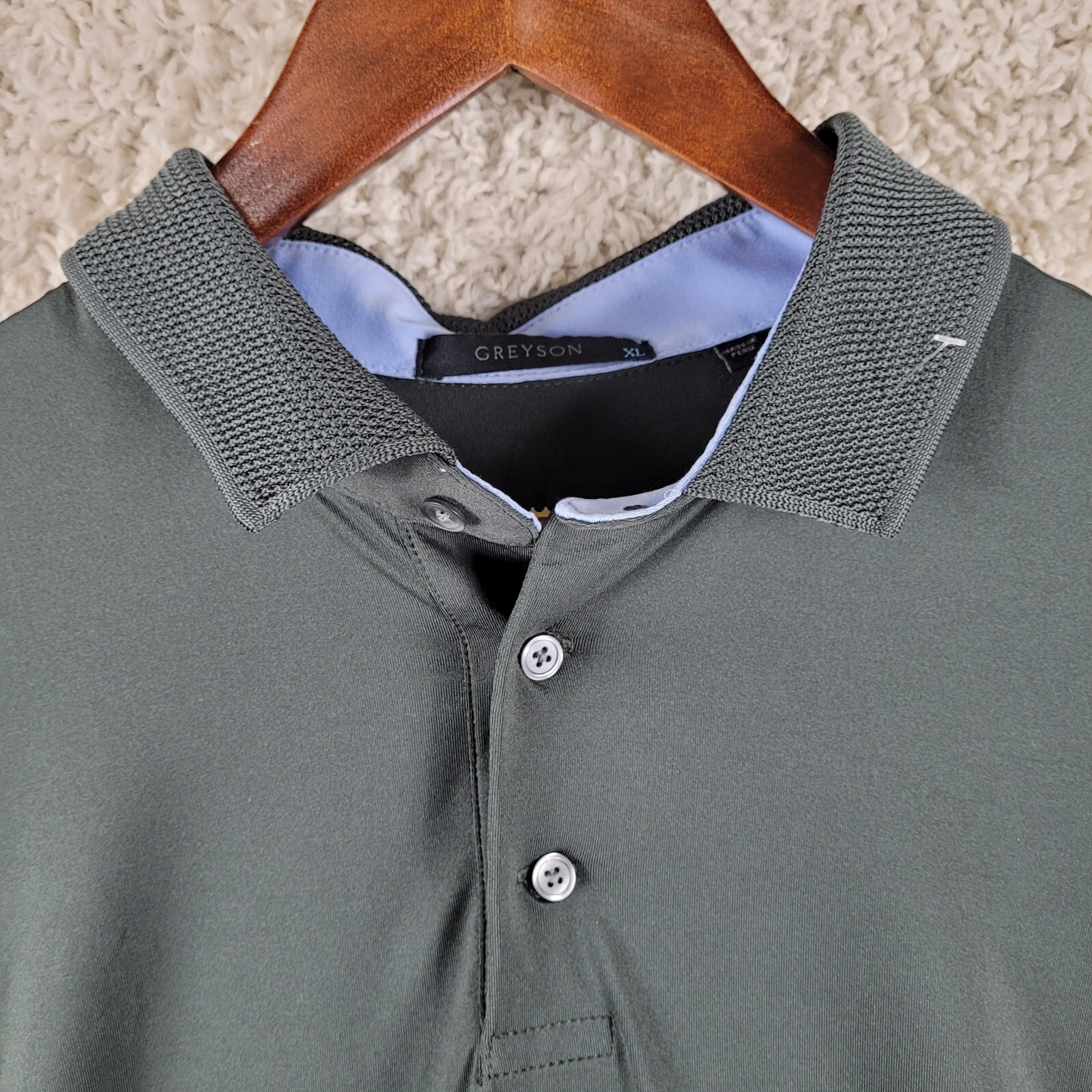Greyson Golf Polo Shirt Men's Size XL Green Performance Stretch S/S EUC