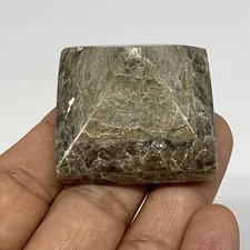 49.2g, 1"x1.6"x1.6" Chocolate/Gray Onyx Pyramid Gemstone @Morocco, B18983