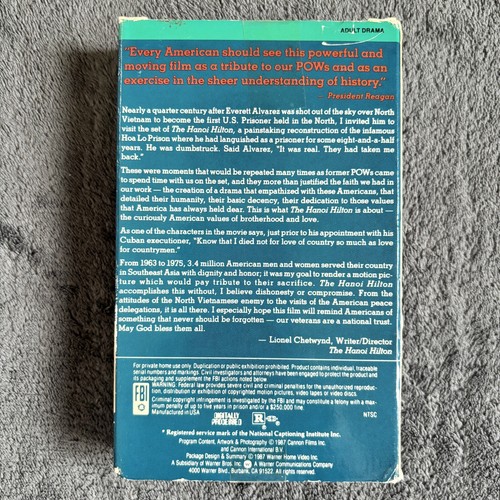Vintage THE HANOI HILTON (1987, Beta) Betamax Tape RARE #2 Vietnam War Traitor - Picture 2 of 8
