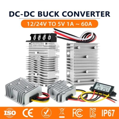 DC-DC Buck Module 12V 24V to 5V 3A 5A 10A 15A 20A 30A 40A 50A 60A Car Regulator