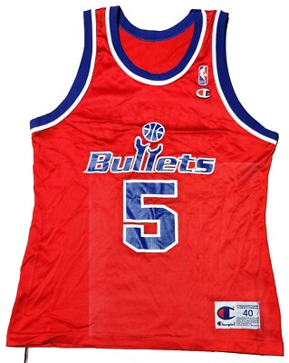 Vintage Champion NBA Jersey Washington Bullets Juwan Howard #5 Size 40