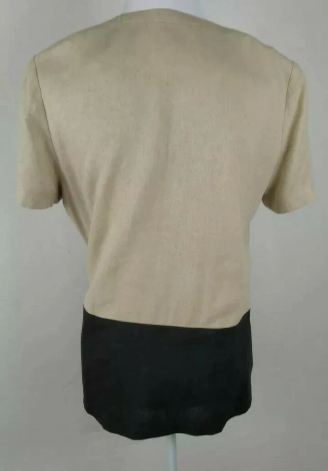 Traje Pantalón John Roberts Mujer Talla 8 Tostado y Negro Mezcla Lino B25 Foto 4 de 4