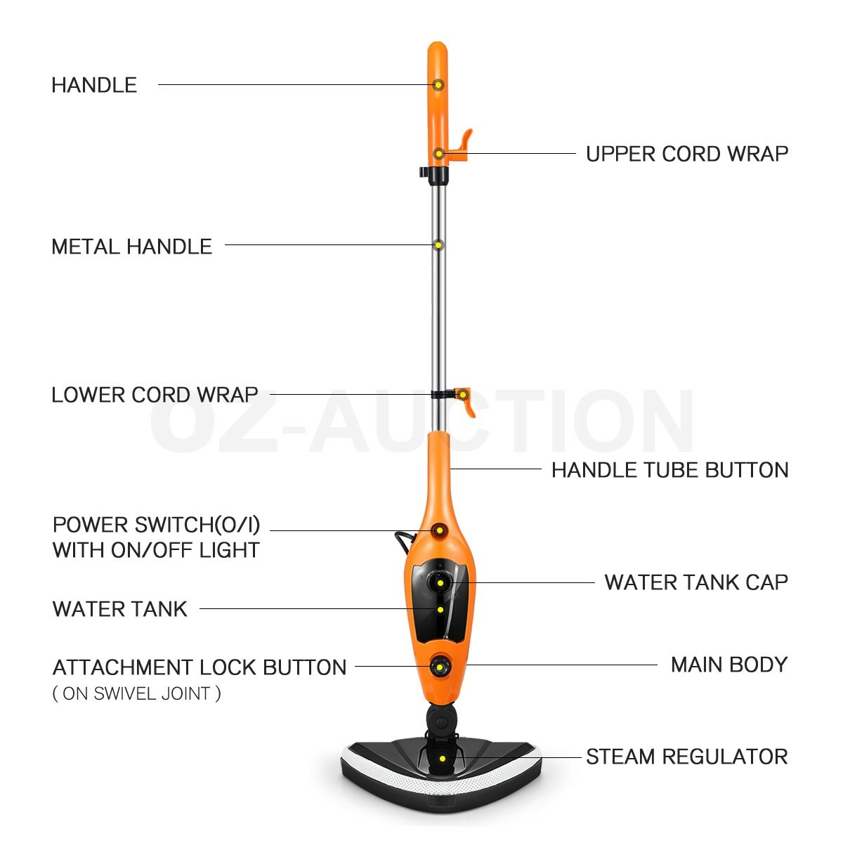 Maxkon 14in1 Steam Mop Cleaner Floor Carpet Cleaning Wash w/Accessories 400ML — image 8