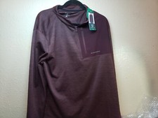 G.H. Bass  CO Men's Mixed Media 1/4 Zip Fleece Top, Red, Size XL