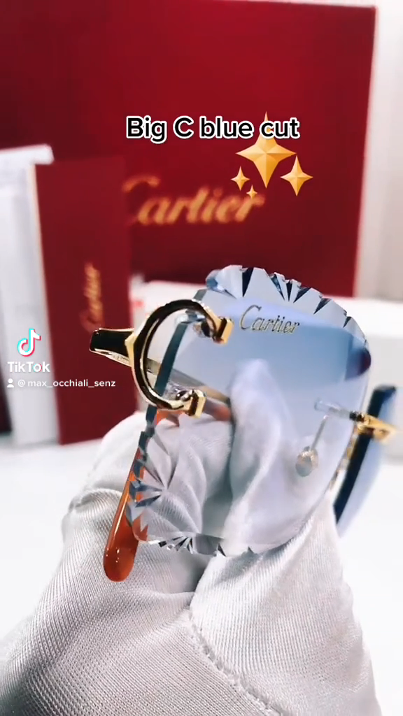 New Cartier rimless sunglasses fred glasses Diamond Cut New Cartier rimless sunglasses fred glasses Diamond Cut