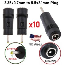 x10 Copper DC Power Connector 5.5mmx2.1mm Female to 2.35mmx0.7mm Male Adapter