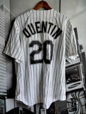 Chicago White Sox Pinstripe 20 Carlos Quentin Majestic Jersey Mens L NEW