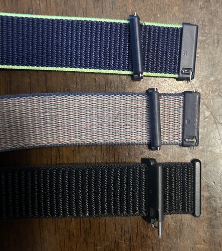 Nylon Loop Fit Bit Band, 5.5”-9.2”, Black/lime/ Blue (set Of 3)- Great Condition - Zdjęcie 3 z 8