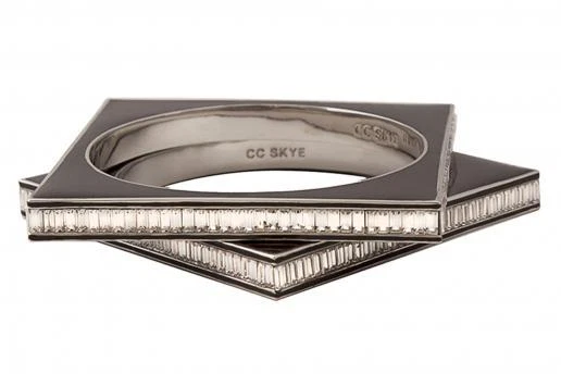 CC SKYE Cristal Baguette Retro Deco Rocker Brazalete Joyería Pulsera NUEVO CON ETIQUETAS $350 REGALO Foto 4 de 4