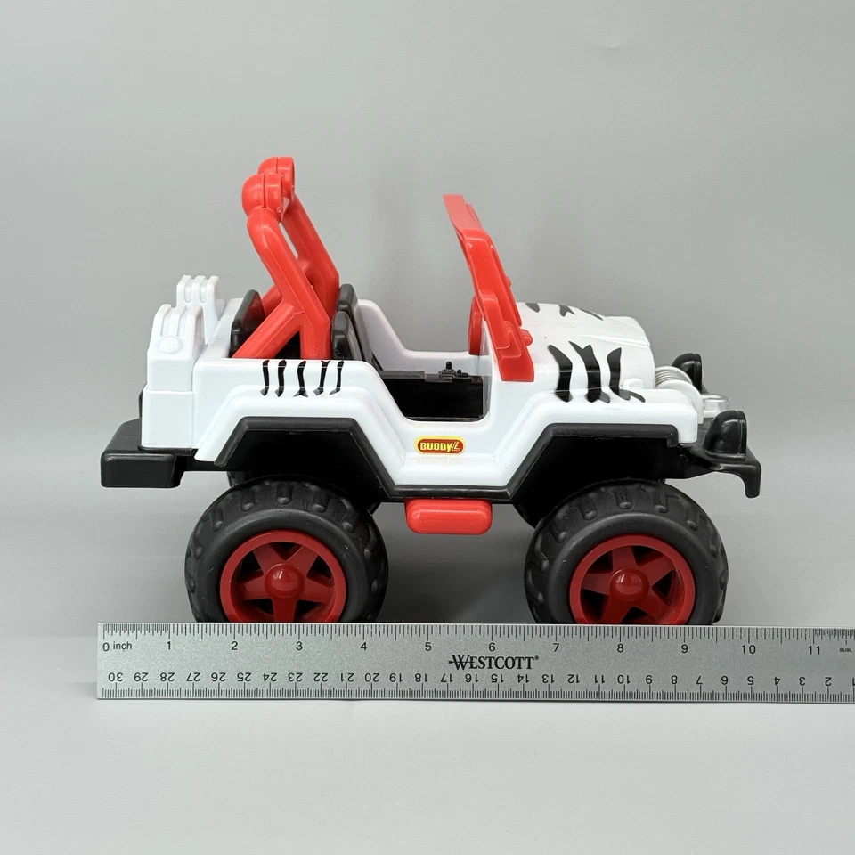 Buddy L 1997 Empire Большой Пластиковый Белый Сафари Зоопарк Цирк Джип и Прицеп - Изображение 3 из 4