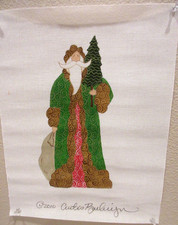 Curtis Boehringer CHRISTMAS SANTA w/ Tree  Bag HP Needlepoint Canvas