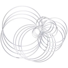 20 Pieces Metal Dream Catcher Rings Hoops Steel Craft Silver Rings for4785