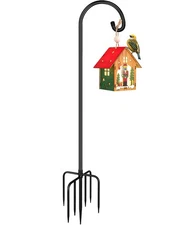 Derkniel Shepherd Hook 92 Inch Tall Heavy-Duty Metal Garden Hanging Pole Stak...