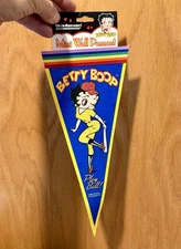 VTG Betty Boop Mini Wall Pennant  in a baseball uniform BETTY BOOP PLAY BALL