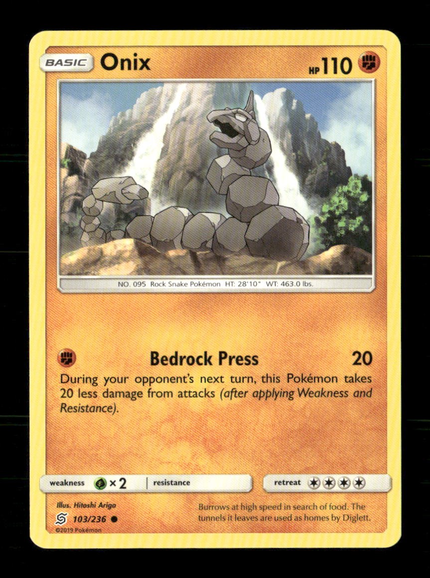 Onix 103/236 Unified Minds NM/M Pokemon