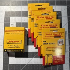 Vintage Kodachrome Lot  8mm Camera Magazine 1959  5x Slide Mailer Ektachromea