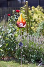 3 x STUNNING TORCH FLAME EFFECT SOLAR LED GARDEN LIGHT DECKING BORDER FLOWER BED