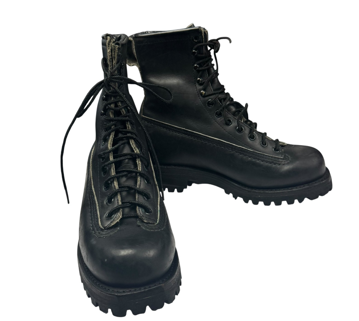 VTG Chippewa Combat Service Leather Boots 8718 Black Men's Size 6