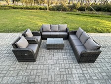 Fimous Rattan Garden Furniture Set Outdoor Reclining Chair Sofa Set 8-11 Seater
