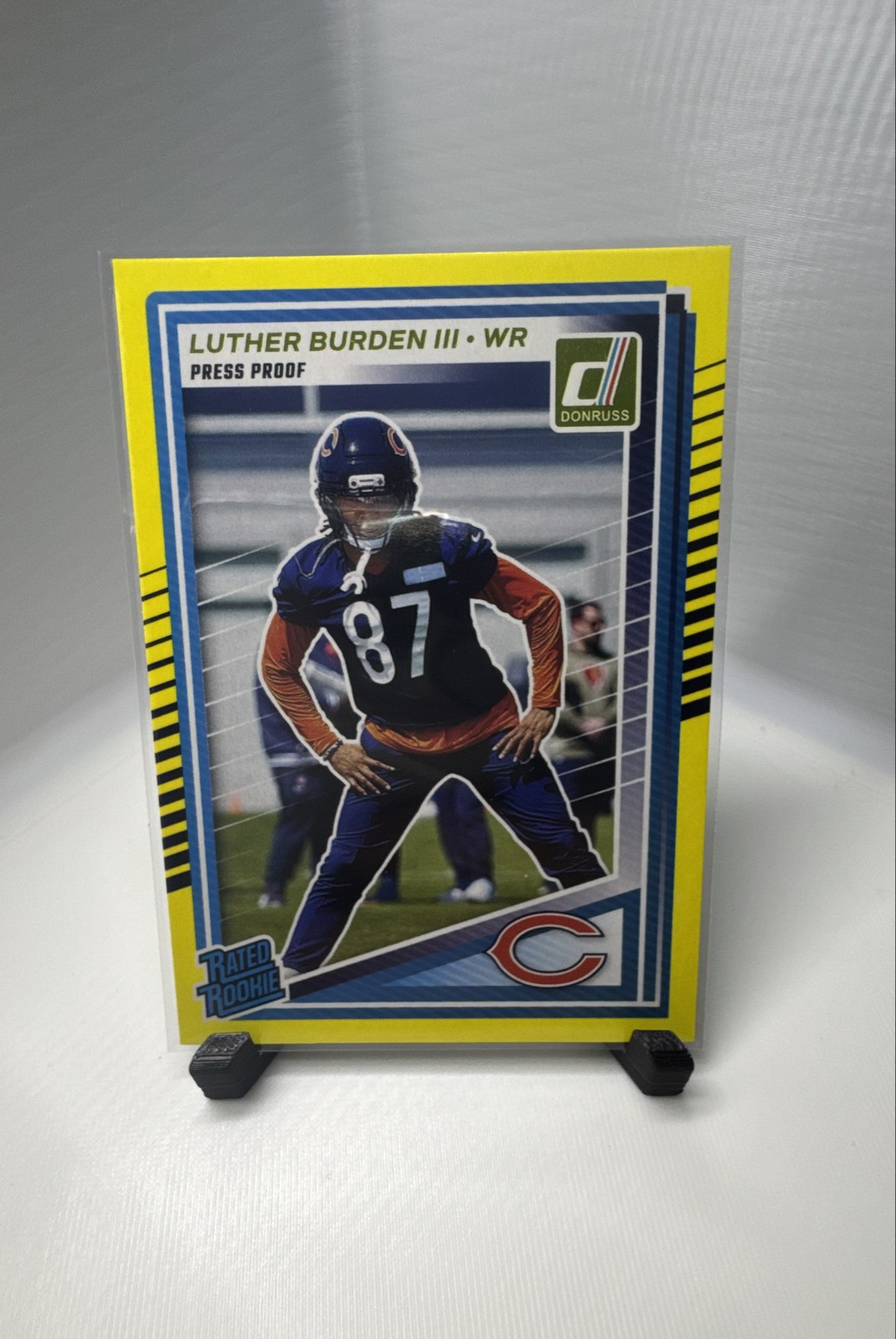 Luther Burden 2025 Panini Donruss - Rated Rookie #395 Press Proof Yellow (RC)