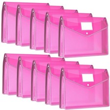 10 Pieces Plastic File Folders Envelope Expanding File Wallet Organizer Document