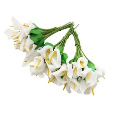 144pcs Artificial Mini Calla Lily Flower Bulb Heads Fake Floral Bouquet Craft...