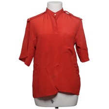 Vintage, Kurzarmhemd, Größe: 40, Rot, Acetat/Seide, Einfarbig, Damen #e7Q