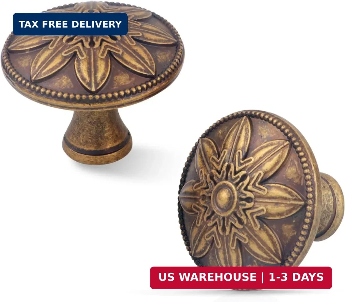 vintage dresser knobs Large Victorian Knob These drawer knobs are easy to install using the supplied screws 4 Pack Antique Brass Cabinet